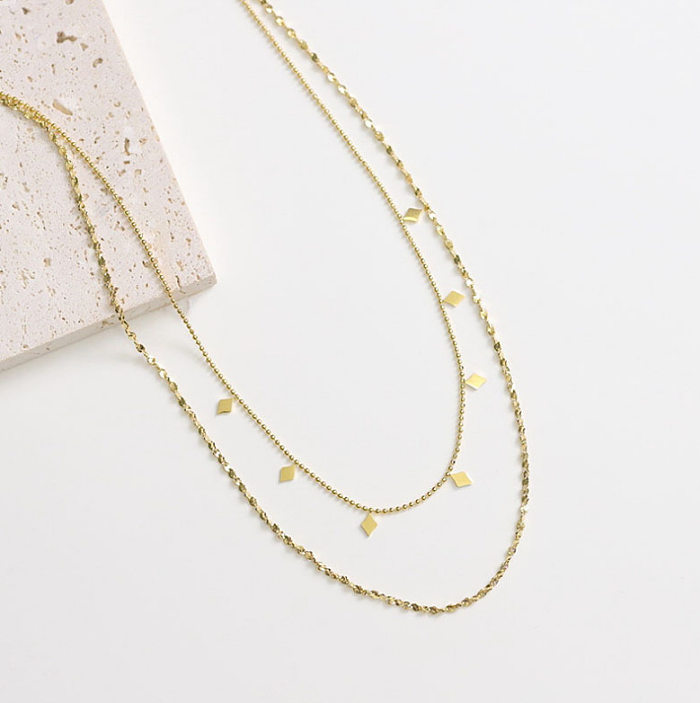 Simple Style Solid Color Stainless Steel Chain Necklace