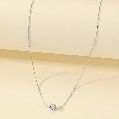 Modern Style Shiny Round Stainless Steel Polishing Plating Inlay Rhinestones 18K Gold Plated Necklace