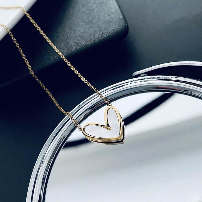 1 Piece Lady Heart Shape Stainless Steel Plating Pendant Necklace