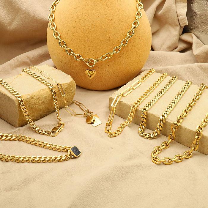 Fashion Geometric Solid Color Stainless Steel Plating Necklace 1 Piece