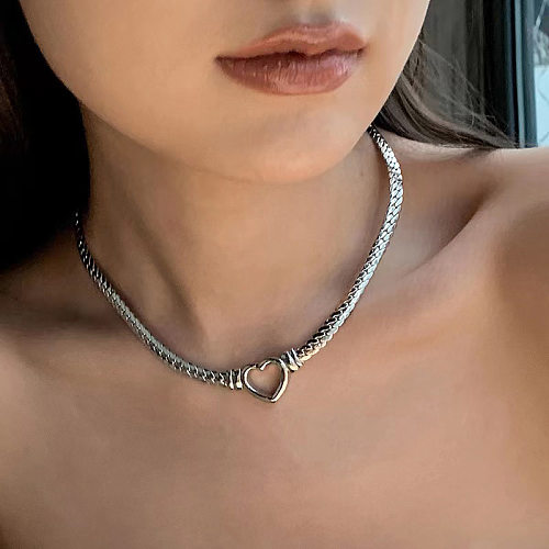 IG Style Heart Shape Stainless Steel  Plating Necklace