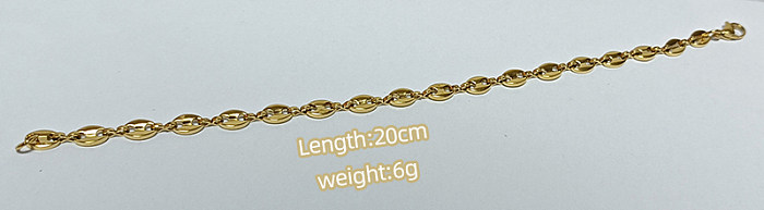 Pulseras chapadas en oro de 18K con revestimiento de acero inoxidable de color sólido novedoso informal