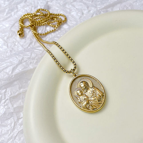 Ethnic Style Portrait Stainless Steel  Stainless Steel Plating Pendant Necklace