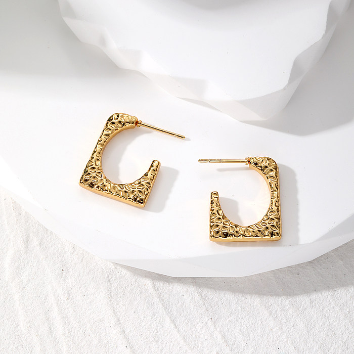 1 Paar Vintage-Stil, einfacher Stil, klassischer Stil, geometrische Edelstahl-Ohrringe