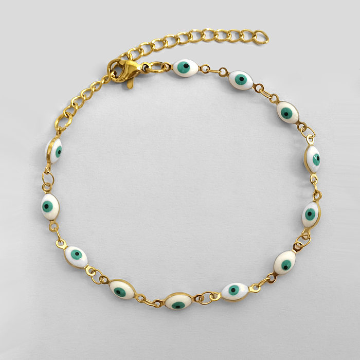 Bracelet en titane et acier, bijoux de Style ethnique, couleur mauvais œil, vente en gros
