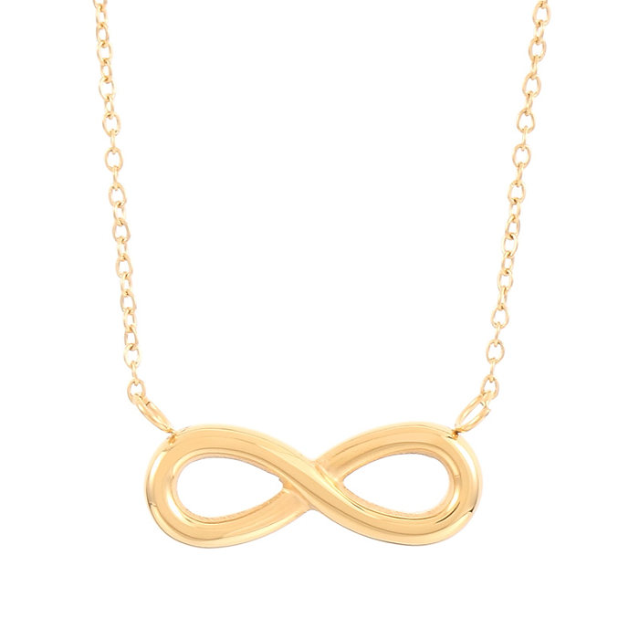 Simple Style Infinity Heart Shape Stainless Steel  Stainless Steel Plating 18K Gold Plated Pendant Necklace