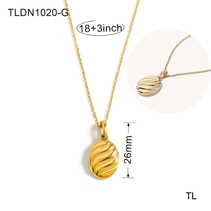 Elegant Simple Style Classic Style Shell Stainless Steel  Plating Hollow Out 18K Gold Plated Pendant Necklace
