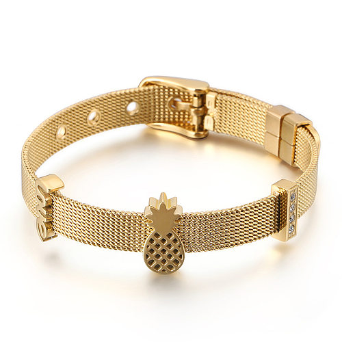 Wholesale Jewelry Pineapple Strap Shape Stainless Steel Bracelet jewelry