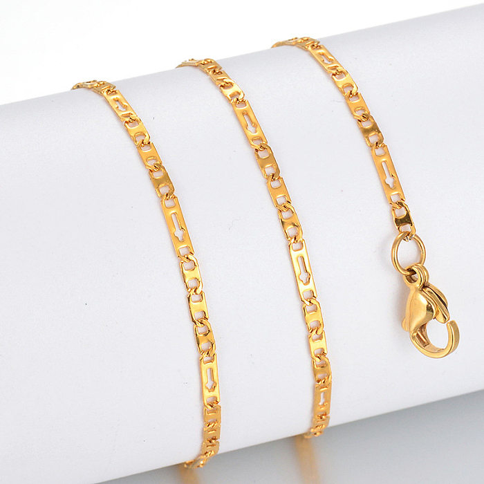 1 Piece Fashion Solid Color Stainless Steel  Stainless Steel Plating Necklace