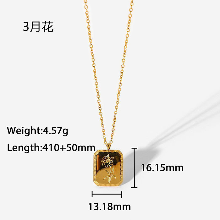 1 Piece Sweet Flower Stainless Steel  Stainless Steel Plating Pendant Necklace