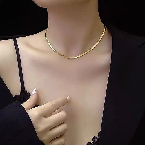 Simple Style Solid Color Stainless Steel Plating Necklace