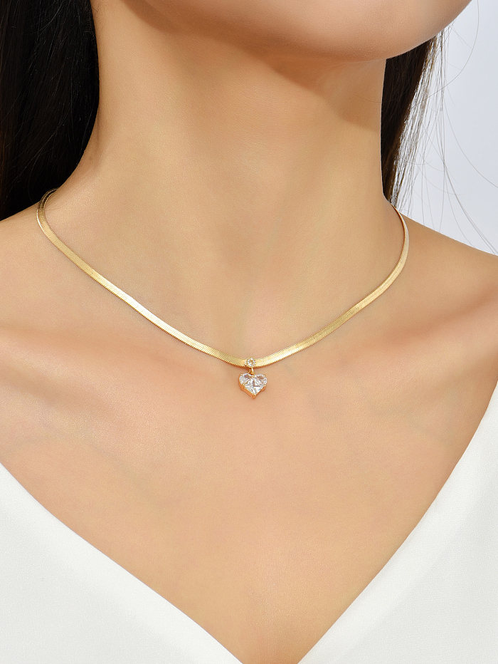Elegant Hip-Hop Solid Color Stainless Steel  Metal Chain Necklace