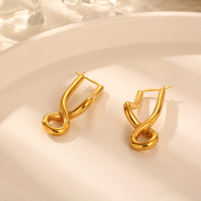 1 Pair Simple Style Irregular Geometric Plating Stainless Steel Earrings