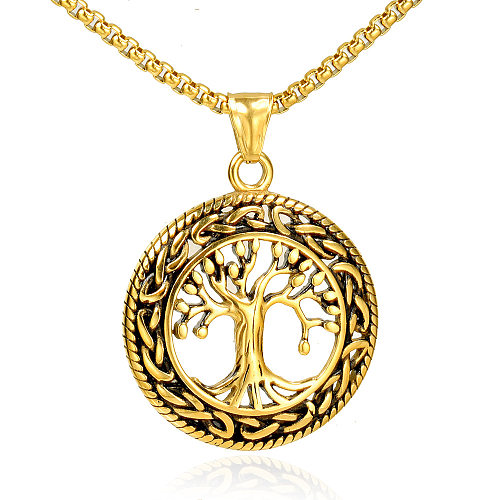 Hip-Hop Punk Solid Color Stainless Steel  Pendant Necklace