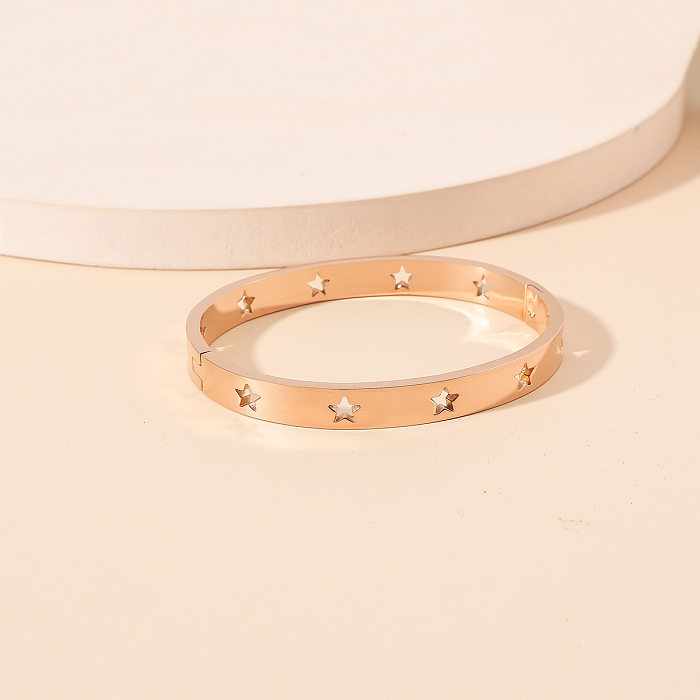 Bracelet en Zircon plaqué or 18 carats, Style classique Simple, trèfle à quatre feuilles, étoile, vente en gros