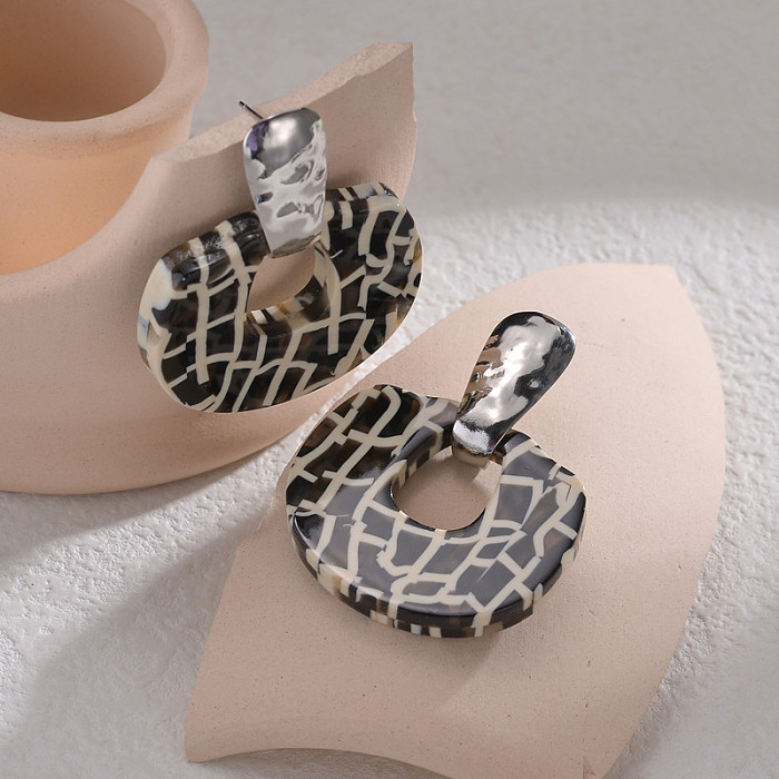 Boucles d'oreilles pendantes en acier inoxydable plaqué or 1 carats, 18 pièce, Style Simple et décontracté, placage irrégulier ajouré