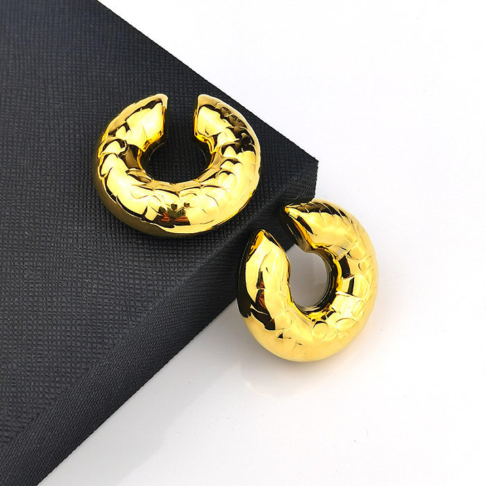 1 Pair Vintage Style Geometric Circle Plating Stainless Steel  18K Gold Plated Ear Cuffs