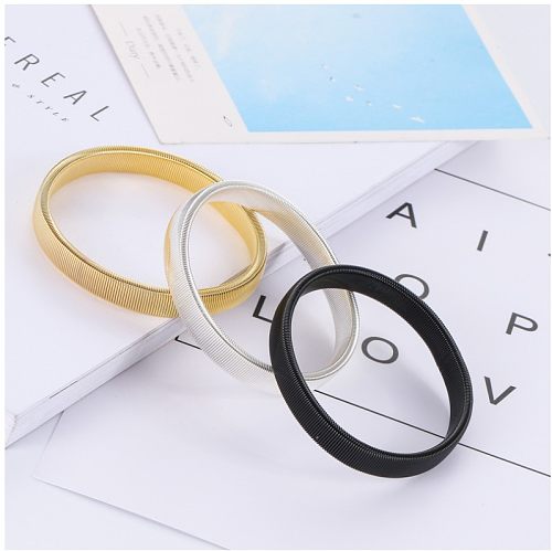 Fashion Simple Style Round Stainless Steel Plating No Inlaid Bangle