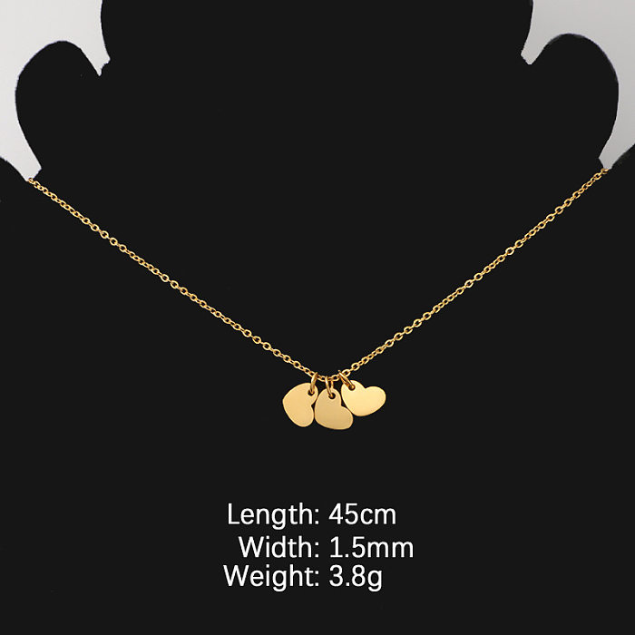 Simple Style Commute Heart Shape Stainless Steel  Gold Plated Silver Plated Pendant Necklace In Bulk