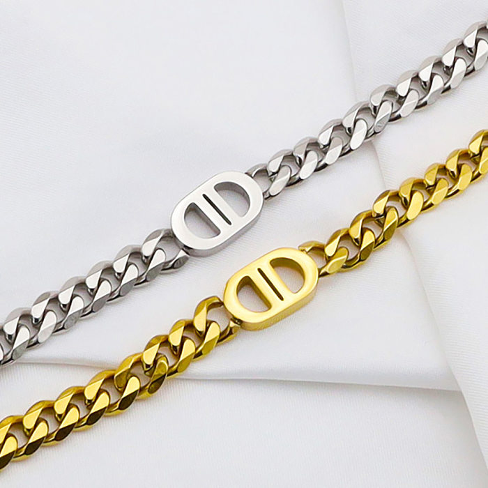 Armbänder im römischen Stil mit Titanstahlbeschichtung und 18-Karat-Vergoldung