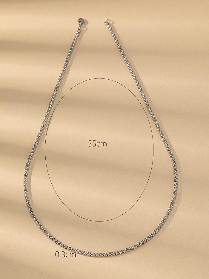 Simple Style Classic Style Solid Color Stainless Steel  Plating Necklace