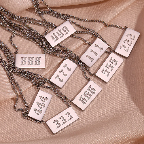 Simple Style Classic Style Number Stainless Steel  Necklace