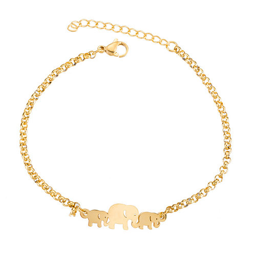Moda feminina coração borboleta elefante aço inoxidável sem pulseiras embutidas chapeamento pulseiras de aço inoxidável