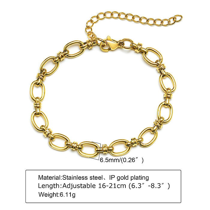 IG Style Solid Color Stainless Steel 18K Gold Plated Bracelets In Bulk