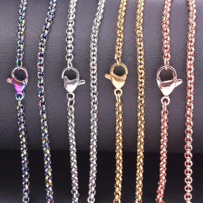 Wholesale 1 Piece Simple Style Geometric Solid Color Stainless Steel Necklace