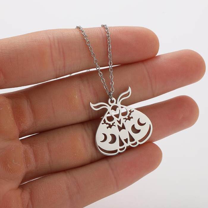1 Piece Simple Style Fox Snake Elephant Stainless Steel Plating Hollow Out Pendant Necklace
