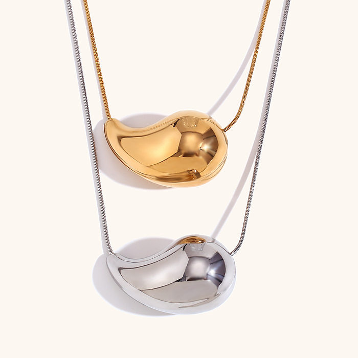 Simple Style Solid Color Stainless Steel  Stainless Steel Gold Plated Pendant Necklace In Bulk