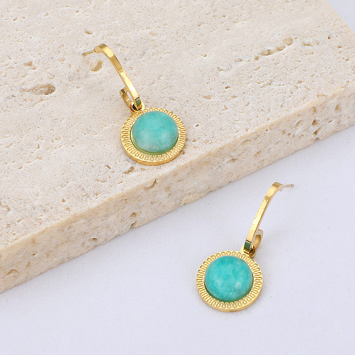 Wholesale New Creative Turquoise Stainless Steel  Earrings jewelry