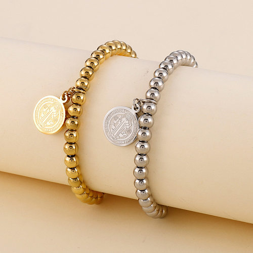 Bracelets plaqués or en acier titane géométrique à la mode