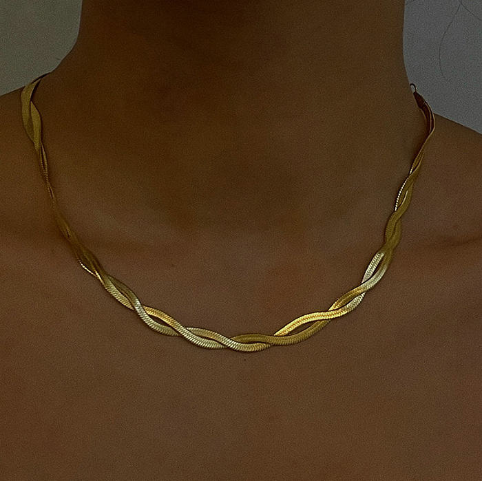 Modische Halskette mit geometrischer Edelstahlbeschichtung, 1 Stück