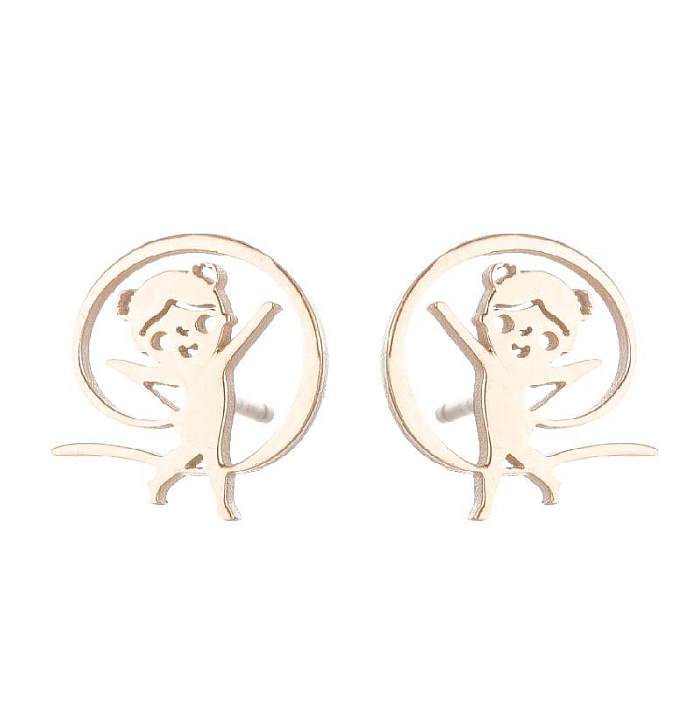 1 Pair Simple Style Solid Color Stainless Steel  Irregular Plating Silver Plated Ear Studs