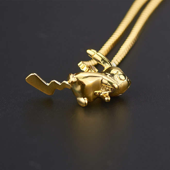 Jóias por atacado Pikachu pingente de aço inoxidável colar de jóias