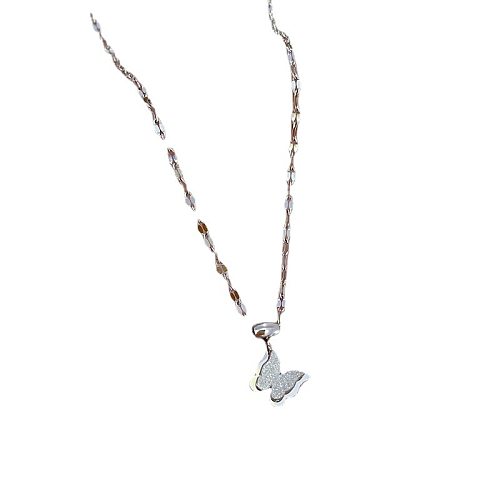Simple Style Butterfly Stainless Steel Plating Pendant Necklace 1 Piece