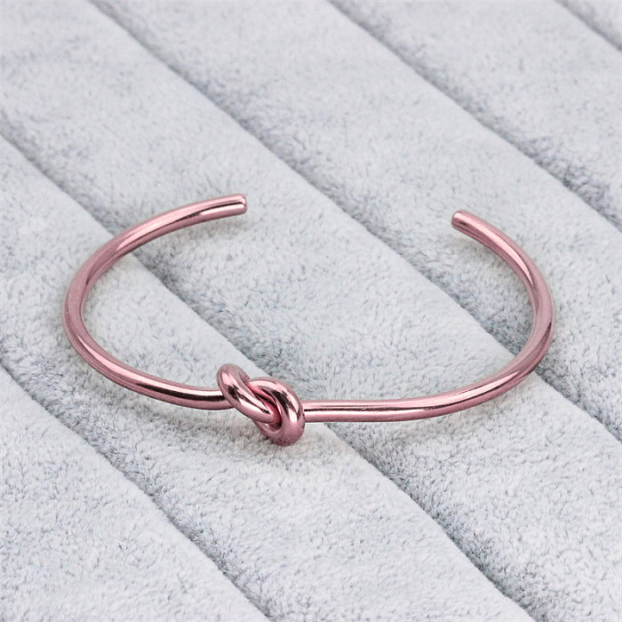 Simple Style Solid Color Stainless Steel Titanium Steel Polishing Plating Rose Gold Plated Gold Plated