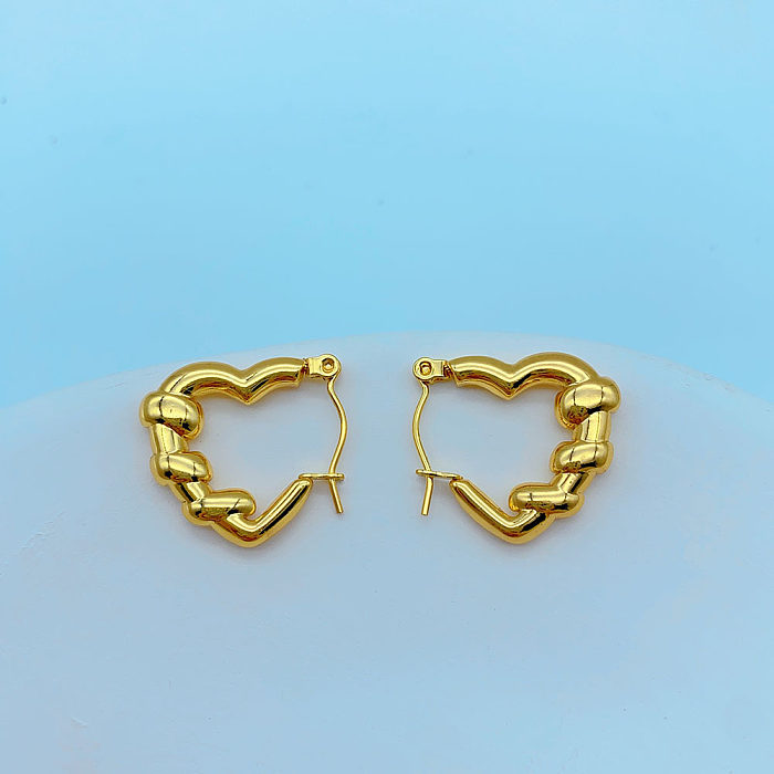 1 Pair Modern Style Heart Shape Stainless Steel  Plating Earrings