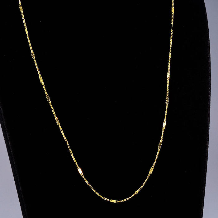 18K Gold Thin Metal Simple Short Necklace Wholesale Jewelry jewelry