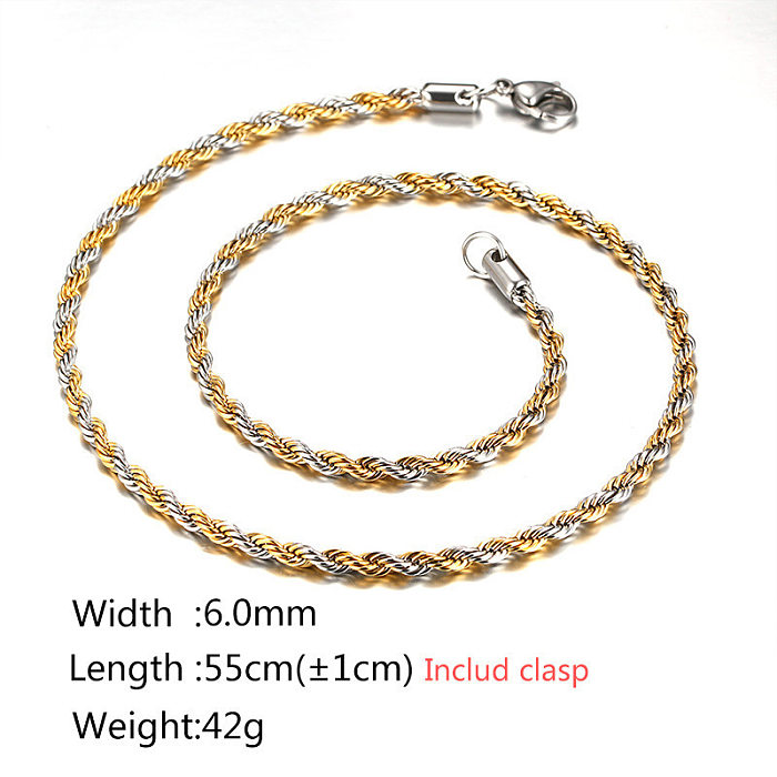 Simple Style Twist Stainless Steel Necklace Plating Stainless Steel  Necklaces