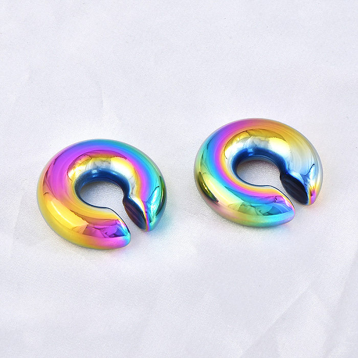 1 Pair Vintage Style Colorful Plating Stainless Steel Ear Cuffs