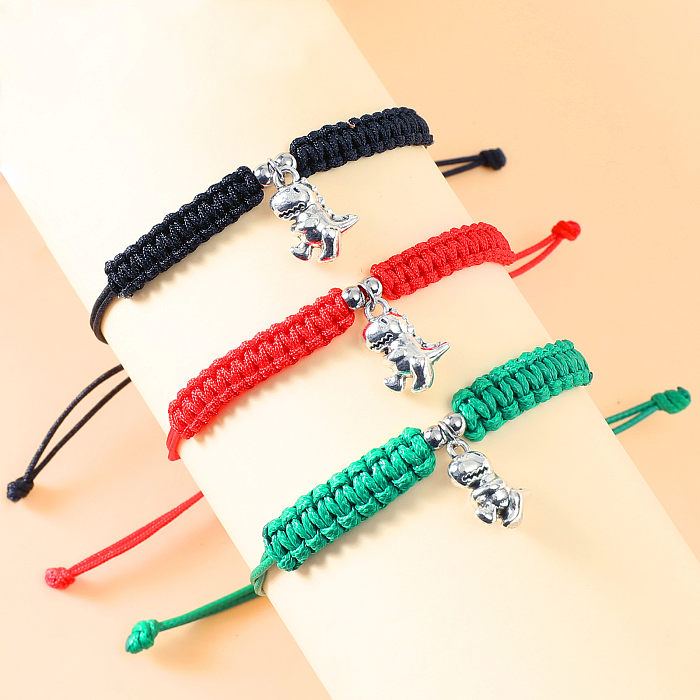 Bracelets de polissage à tricoter en corde en acier inoxydable, 1 pièce de dinosaure à la mode
