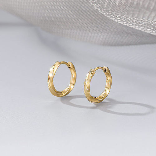 1 Pair Fashion Circle Solid Color Stainless Steel Plating Earrings
