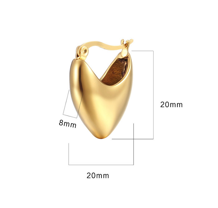 1 paire de boucles d'oreilles en acier inoxydable plaqué en forme de C, Style classique Simple
