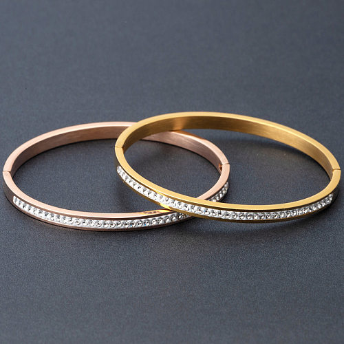 Wholesale Simple Style Round Stainless Steel Bangle