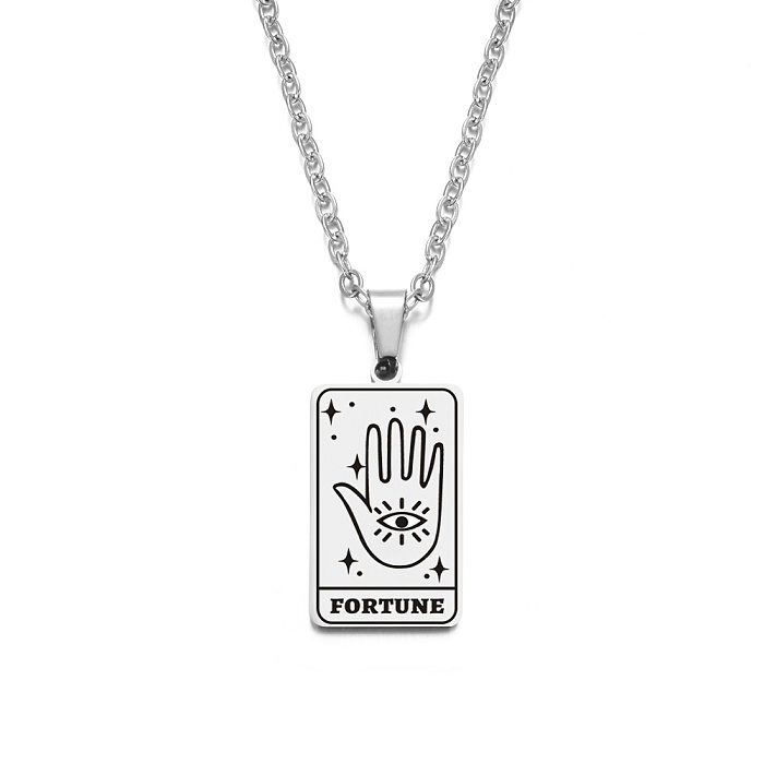 Fashion Tarot Stainless Steel  Pendant Necklace 1 Piece