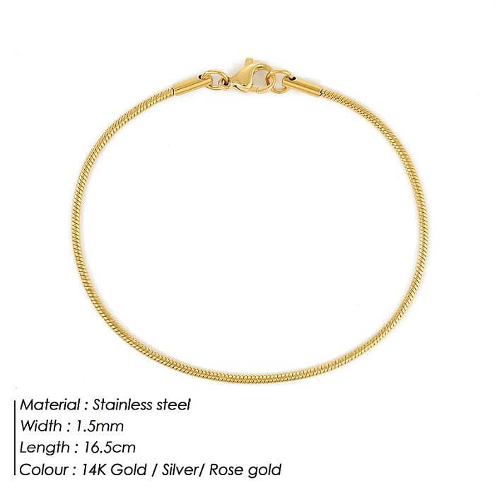 Pulseira de osso de cobra moda simples pulseira banhada a ouro pulseira de aço inoxidável