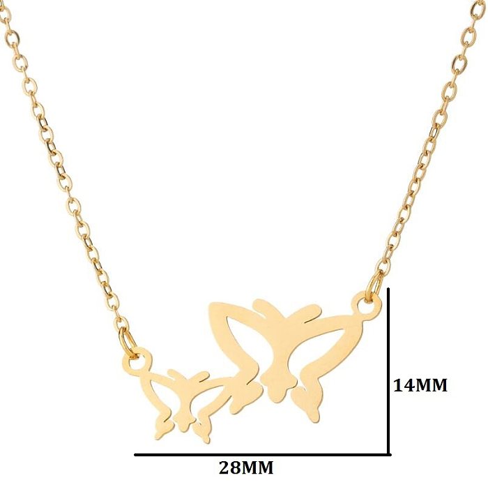 1 Piece Fashion Butterfly Stainless Steel  Plating Necklace