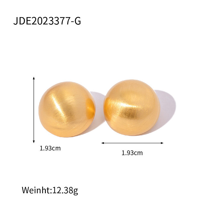 Modische runde Ohrstecker aus Edelstahl mit Perleneinlage, 1 Paar